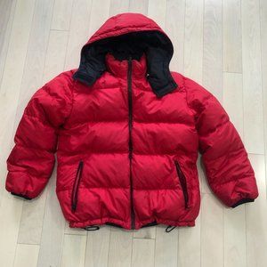 Lands End Goosedown Puffer Coat jacket reversible Womens M 10-12 Petite